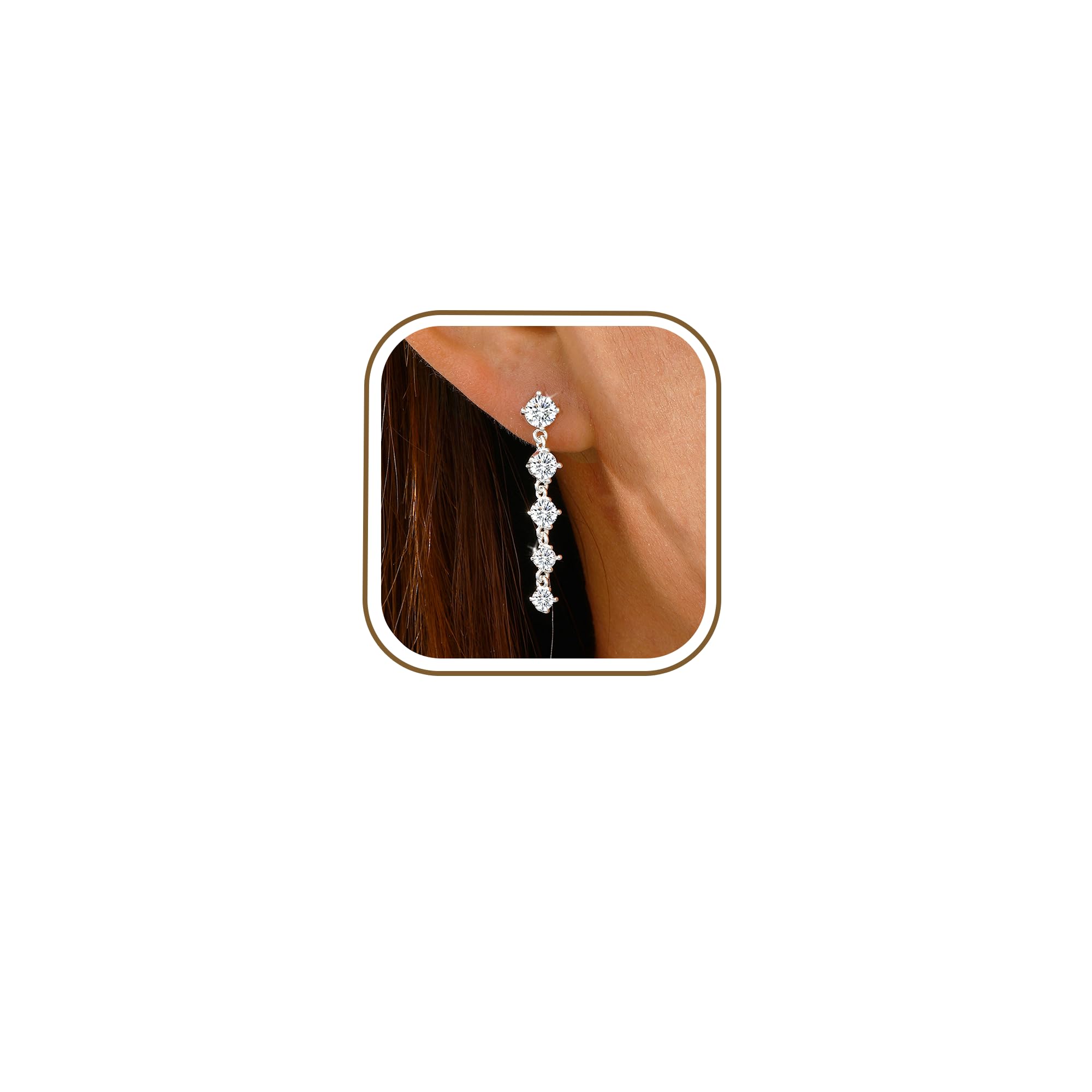 AVOTTO Ohrringe Silber Damen Lange Hängeohrringe Hängend Gold Schmuck | AVOTTO Ohrringe Silber Damen Lange Hängeohrringe Creolen Ohrringe Hängend Silber Schmuck