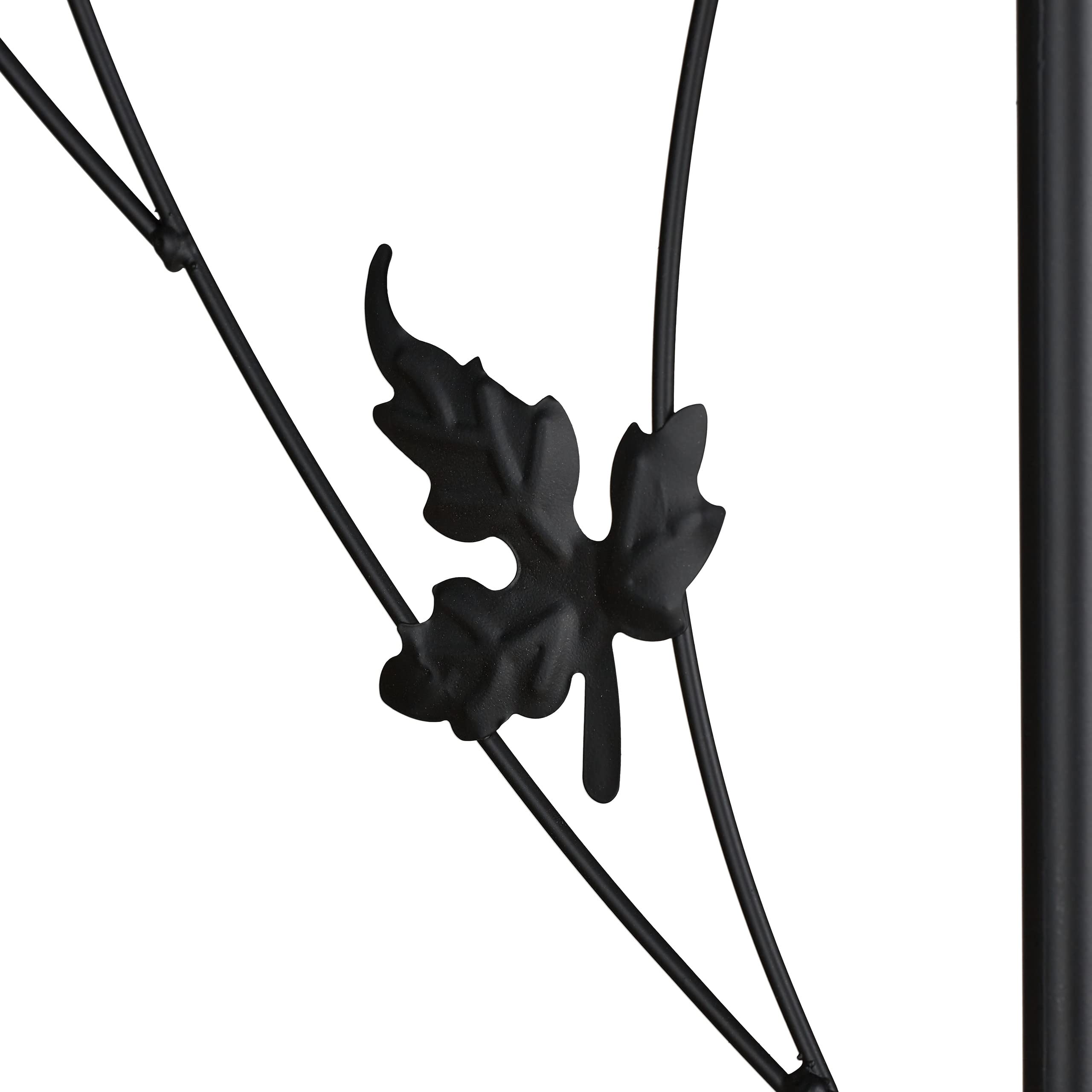 Relaxdays Arche à rosiers en métal, Portail Jardin, HxLxP : 227x114x37 cm, tuteur Solide pour Plantes grimpantes, Noir
