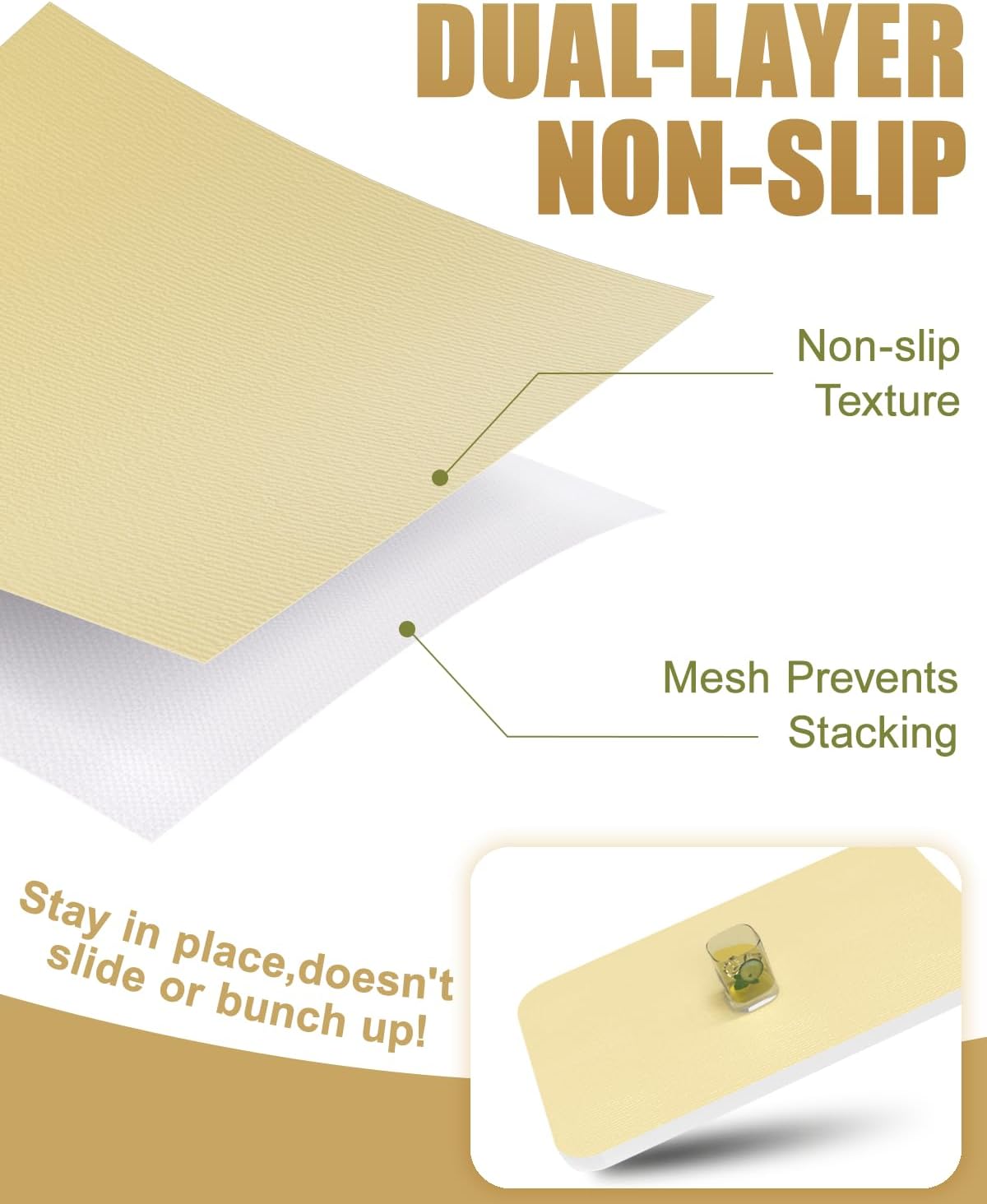 Shelf Liners for Kitchen Cabinets Non-Adhesive, Non-Slip Thickened Shelf Paper Waterproof Washable for Drawer Dresser Pantry Shelve Bathroom Protector Liner