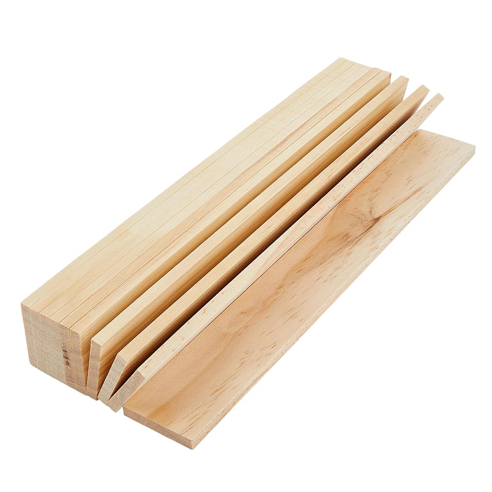 BENECREAT 20 Pcs Unfinished Wood Blocks, 1.58×11.8×0.24inch Rectangle Wood Boards, Natural Pine Planks for DIY Projects, Engraving, Painting Supplies-image-23