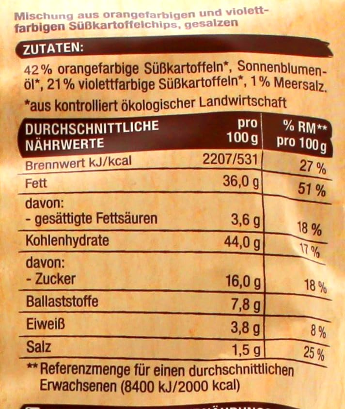 Bio Sweet Potato Süßkartoffelchips, 5er Pack (5 x 100g)