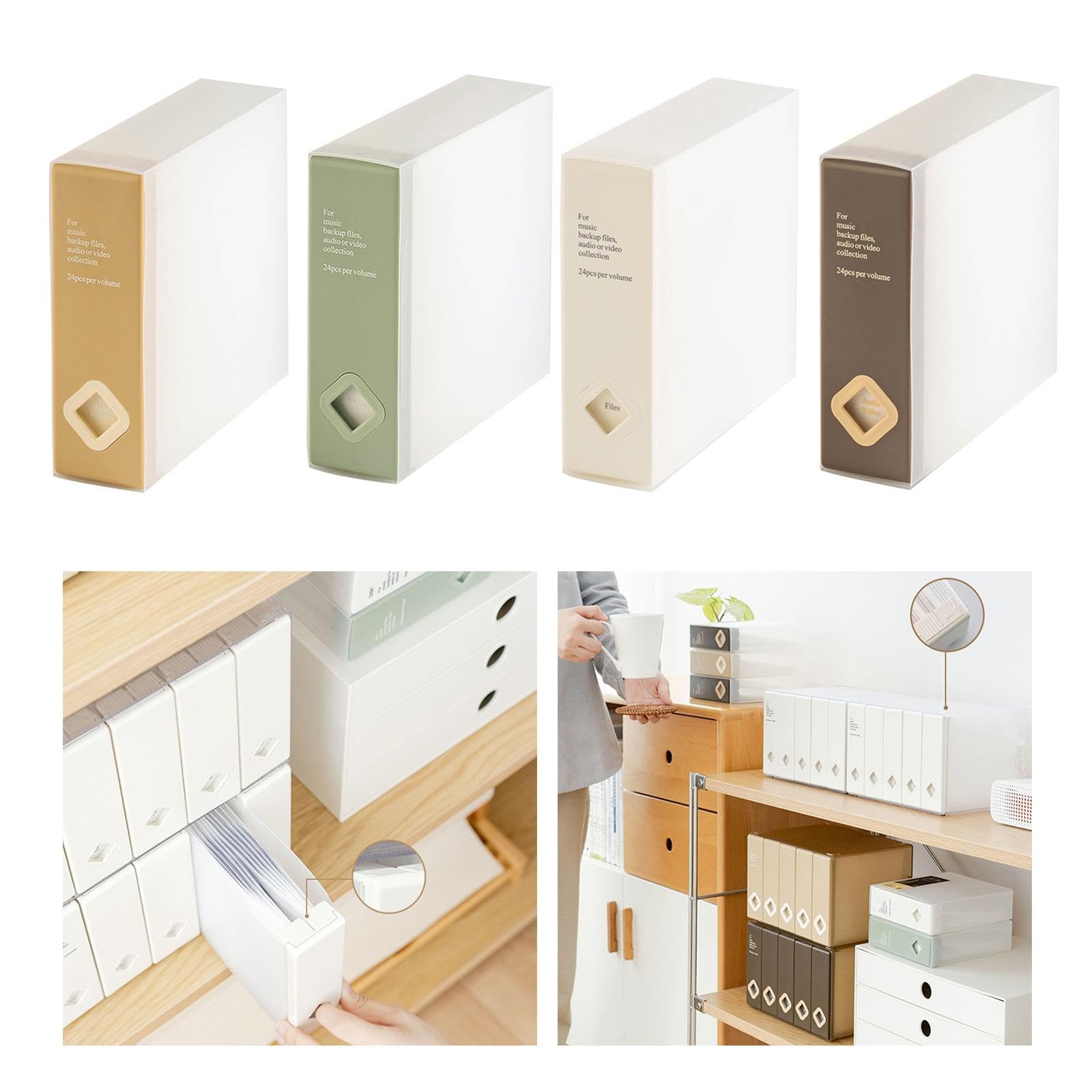 RSHuiOUXX 24 Disc Storage Case Car Storage Box for Efficient Organization and Protections Against Scratches and Dusts