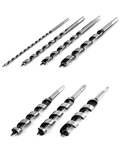 Miniatura 5 de QWORK Juego de 7 brocas de taladro de 9 pulgadas, juego de brocas de acero de aleación endurecida para barcos que crea un agujero de limpieza