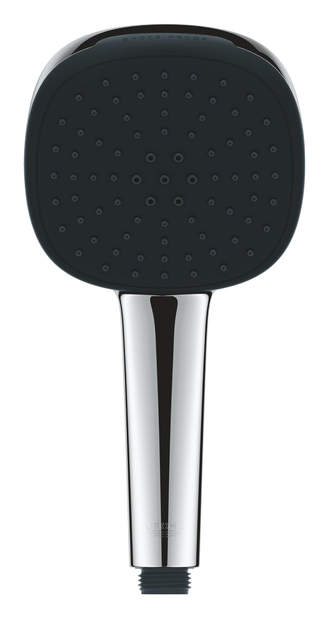 GROHE Vitalio Comfort 110 słuchawka prysznicowa do wysokiego ciśnienia (kwadratowa głowica prysznicowa 11 cm, 2 spraye: deszcz i strumień, system zapobiegający osadzaniu się kamienia, pierścień