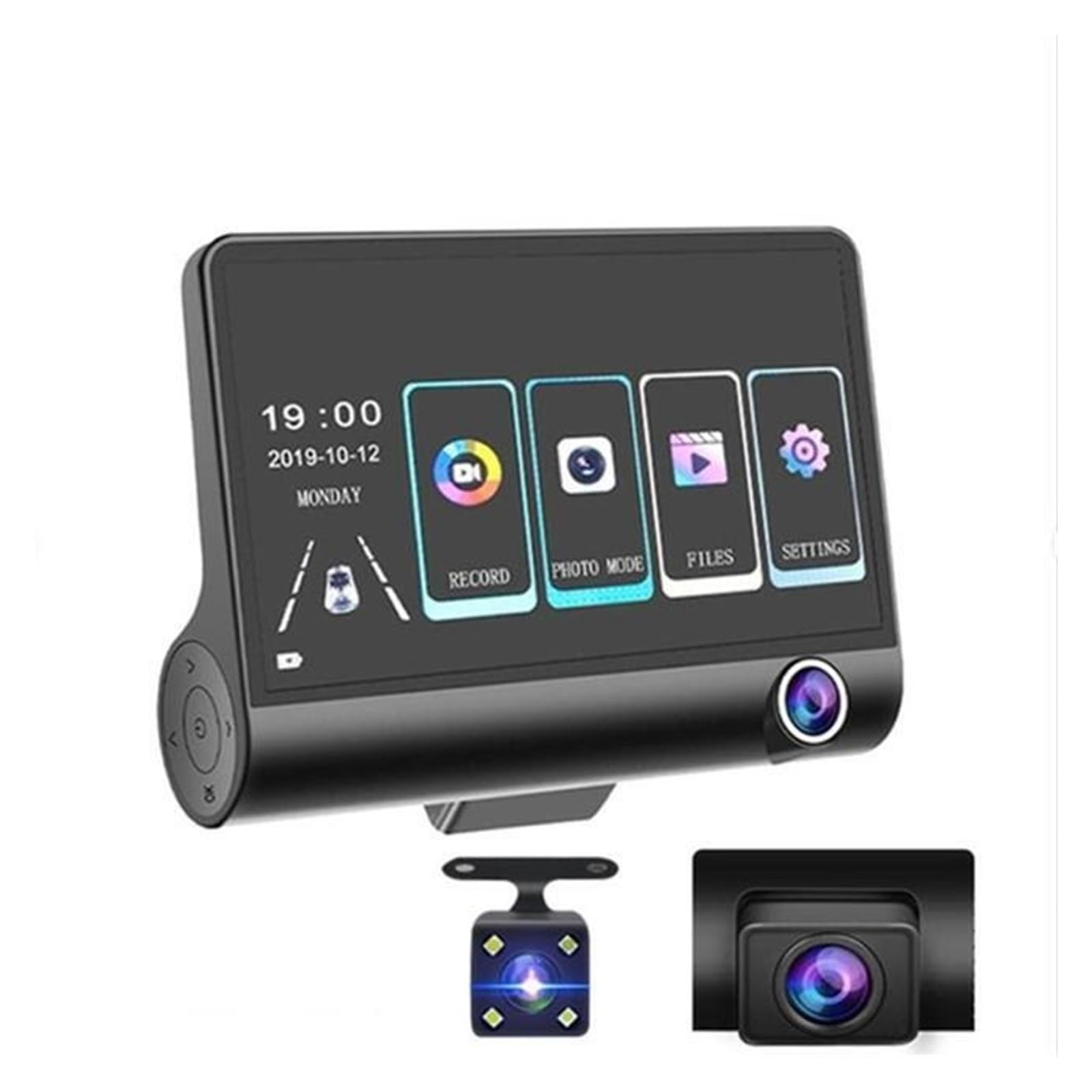 Dash Cam 3 Objectifs DELURA Solution Angle Mort Enregistreur Tactile G-Sensor - 7