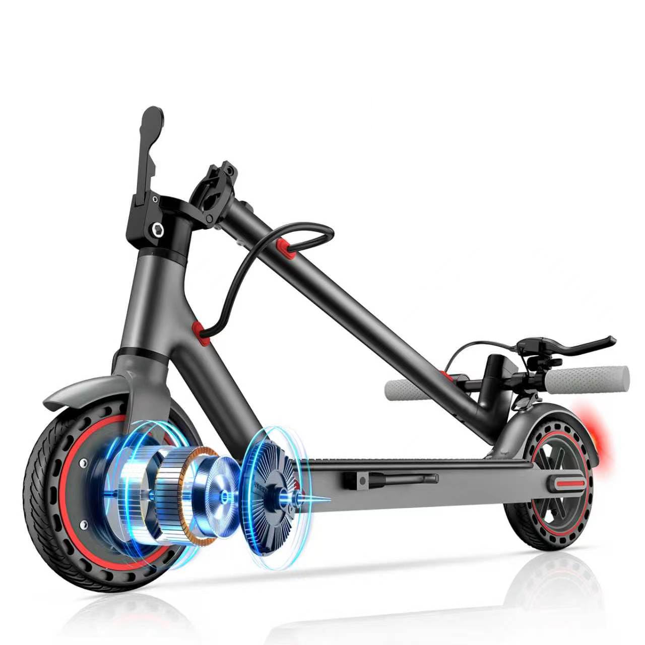 ApexSurge Monopattino Elettrico per Adulti – Velocità Massima 25 KM/H, Motore 350/500W, Pneumatici Solidi 8.5/10'', Autonomia Massima 35/40/45KM, Doppio Freno, APP, Pieghevole e Carico Massimo 120 KG