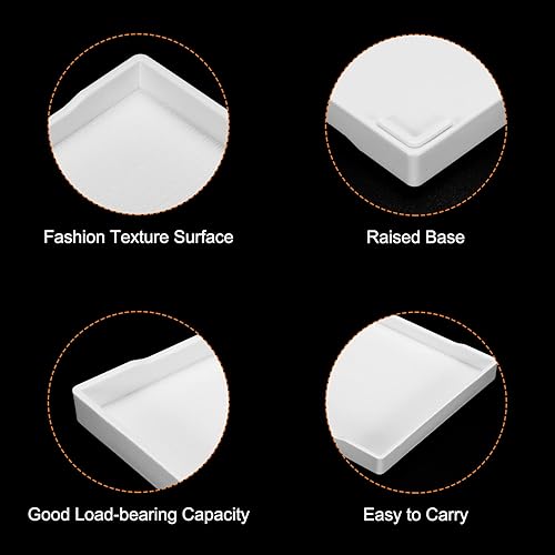 Miniatura 8 de PATIKIL Bandeja de comida rápida de 10 x 7, bandeja rectangular reutilizable reciclable multiusos para restaurante, cocina en casa, color negro