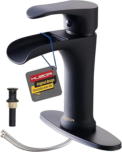 Miniatura 9 de Grifos de baño de un solo orificio de níquel cepillado, grifo de baño de un orificio con drenaje desplegable de metal, grifo de latón macizo para