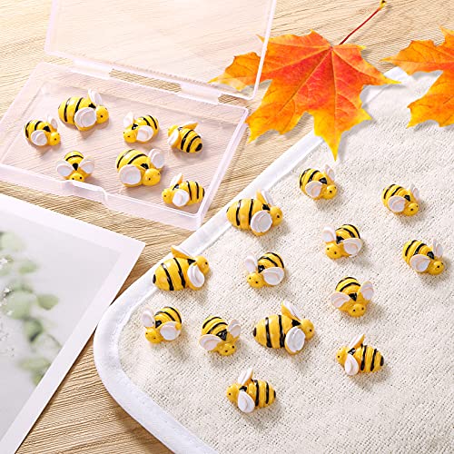 CCOZN 40 Pieces Tiny Resin Bees,Tiny Resin Garden Bumblebees Embellishment Bee Decors with Box DIY Wreath Bees Decoration for DIY Crafts Scrapbooking Party Home Decor4