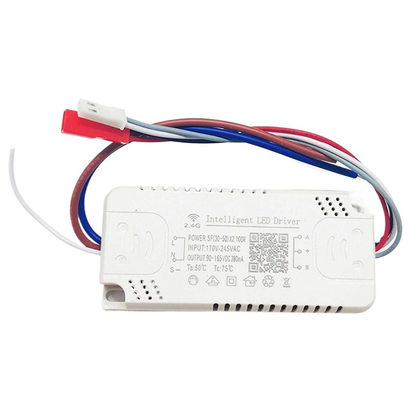 Driver LED intelligente 2.4G + Alimentatore for telecomando Dimmerabile a colori Modificabile Collegamento al nastro LED((30-50W)-2)