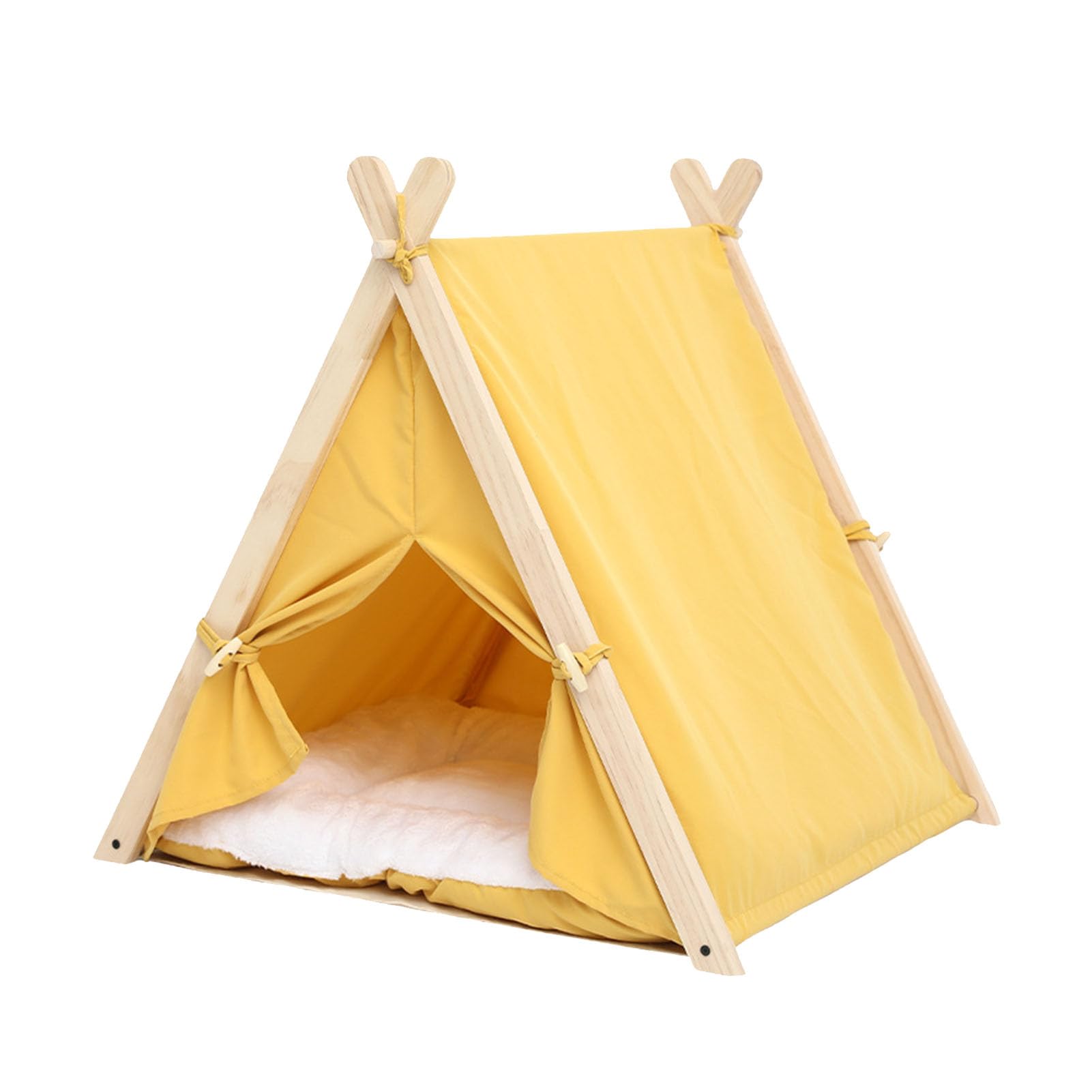 Tenda Teepee Per Animali Domestici Per Cani E Gatti, Cuccia Per Cani da Interno Portatile da 23,8 Pollici, Tenda Teepee Per Gatti Lavabile (5 Colori Opzionali)(暖黄色)