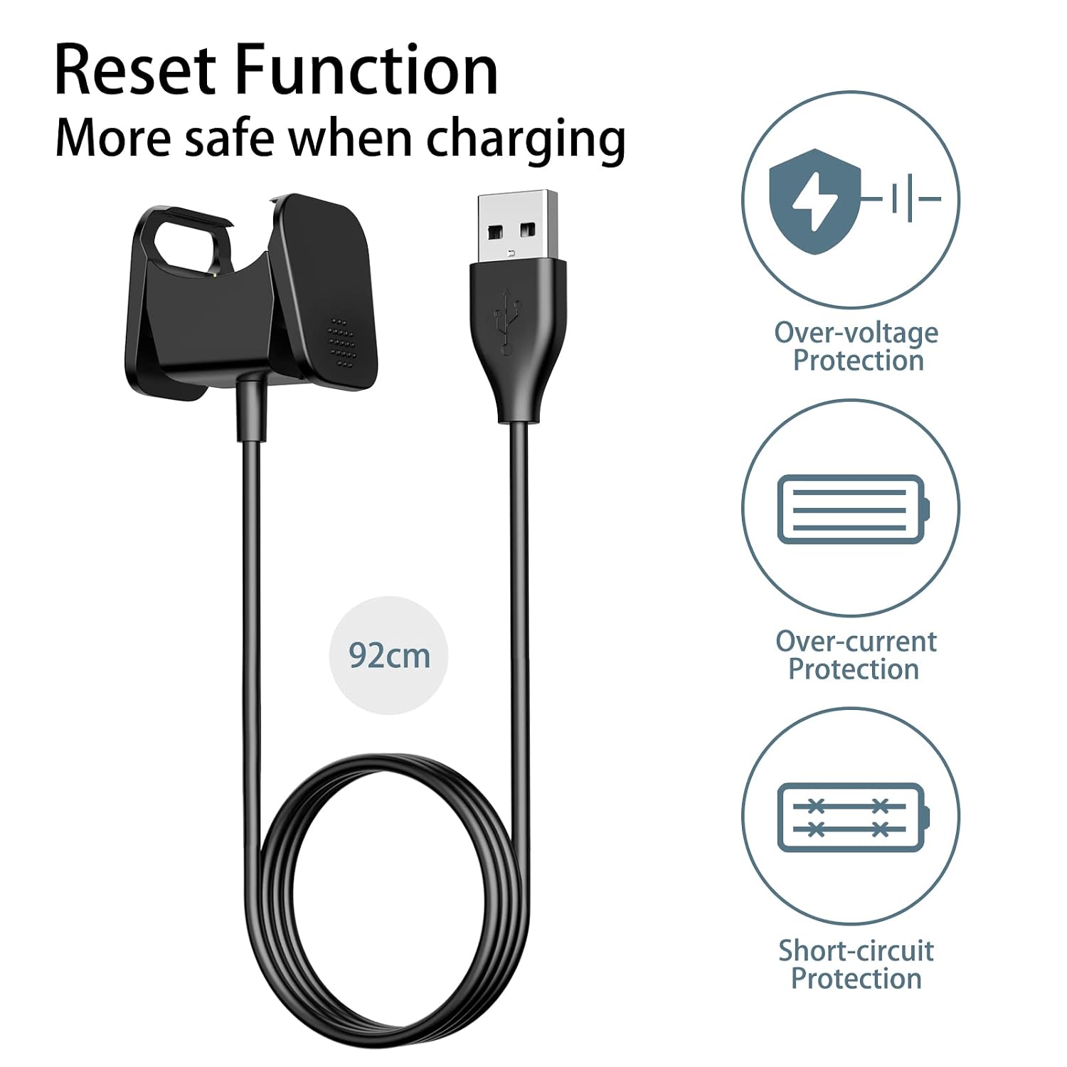 Meliya USB A Charger for Fitbit Charge 4/Charge 3, 2-Pack Replacement USB Charging Cable Cord for Fitbit Charge 4/Charge 3 Fitness Tracker, 53cm+92cm
