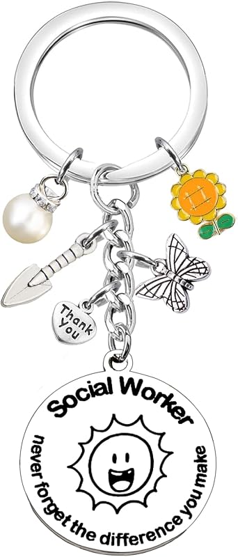 Social Worker Gifts Social Work Month Keychain Thank You Gift for Social Workers Gift Ideas for Retirement Graduation Birthday Christmas Gifts for MSW Coworker Boss Appreciation Presents Keyring
