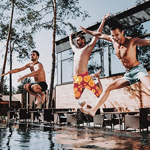 Jammers de natación para hombre con estampado de mariposa naranja talla S 4