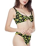 Yuuxorilu Women's Bikini Swimsuit Tie Front Knot Cheeky Bikini Set for Beach
