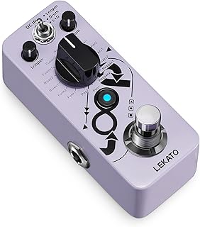 LEKATO Drum Looper Pedal, Drum Machine with 20 Minutes Looping, 16 Drum Grooves, 3 Modes, Tap Tempo, Overdubs with the Micro Looper, Mini Loop Guiter Pedals for Electric Guitar