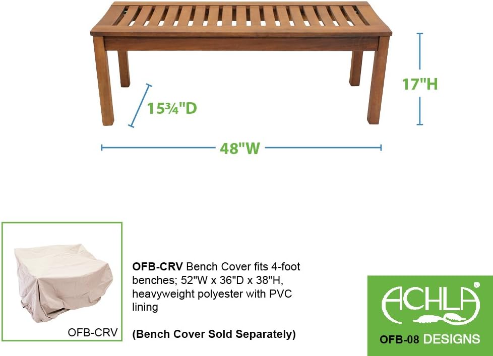 Achla Designs Backless Bench, 4-Foot - OFB-08 : Outdoor Benches : Patio, Lawn & Garden
