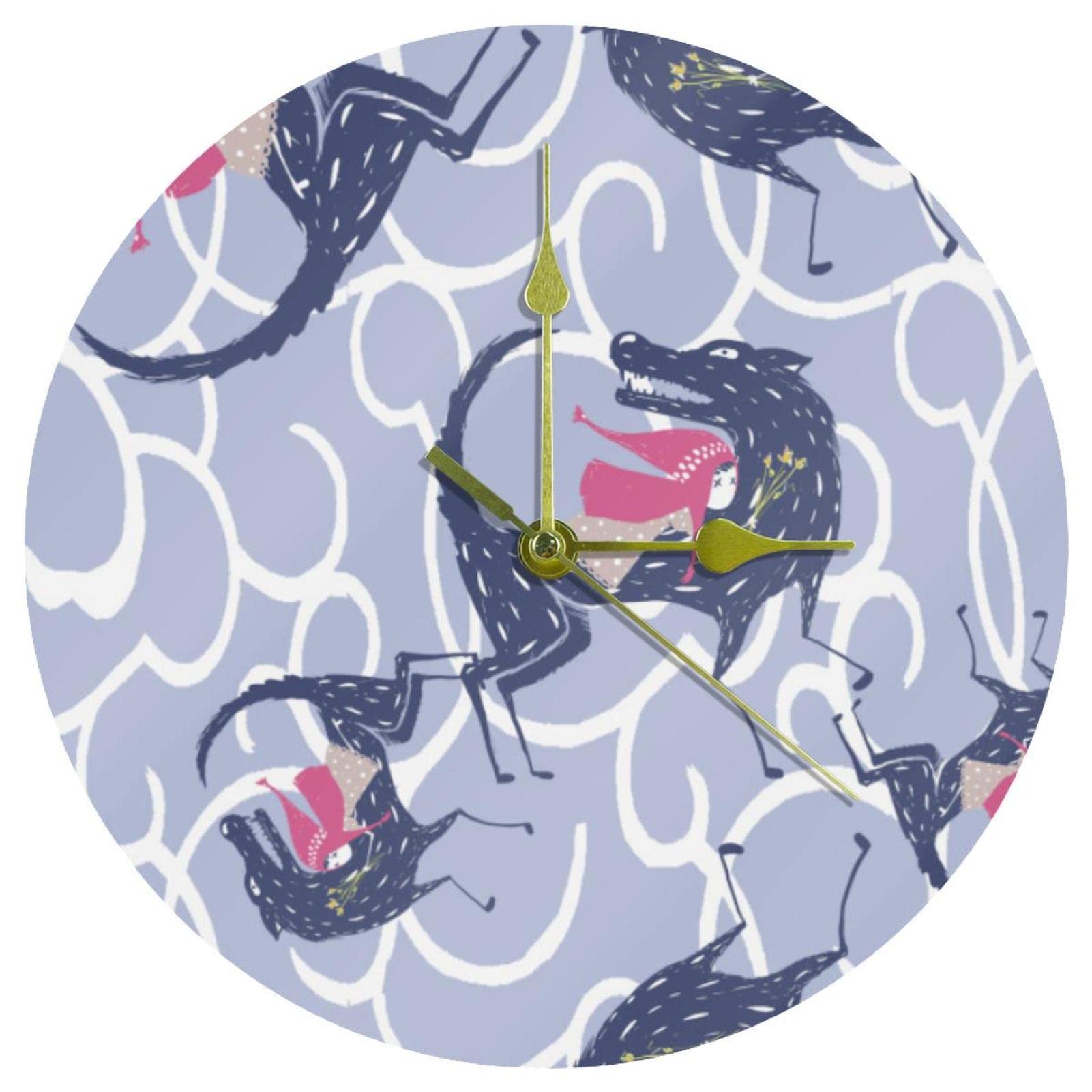 Horloge murale silencieuse à quartz animaux 24.9 cm pour bureau et école