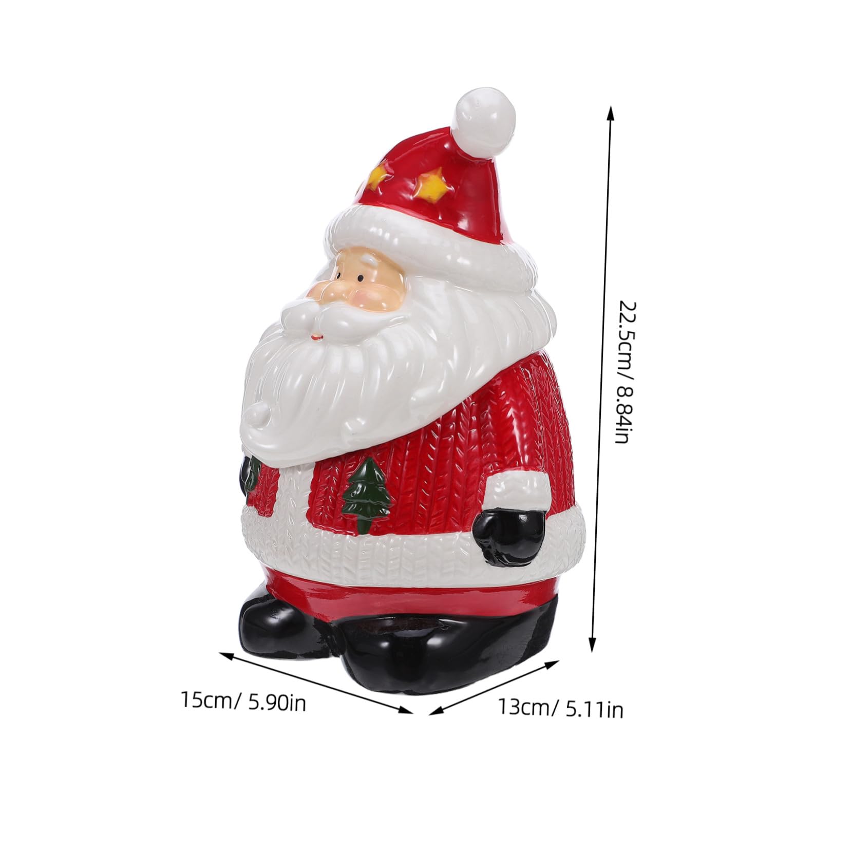 ULTECHNOVO Bocal à Biscuits Céramique Décoratif de Noël Boîte de Rangement pour Friandises Boîte à Bonbons avec Couvercle Hermétique
