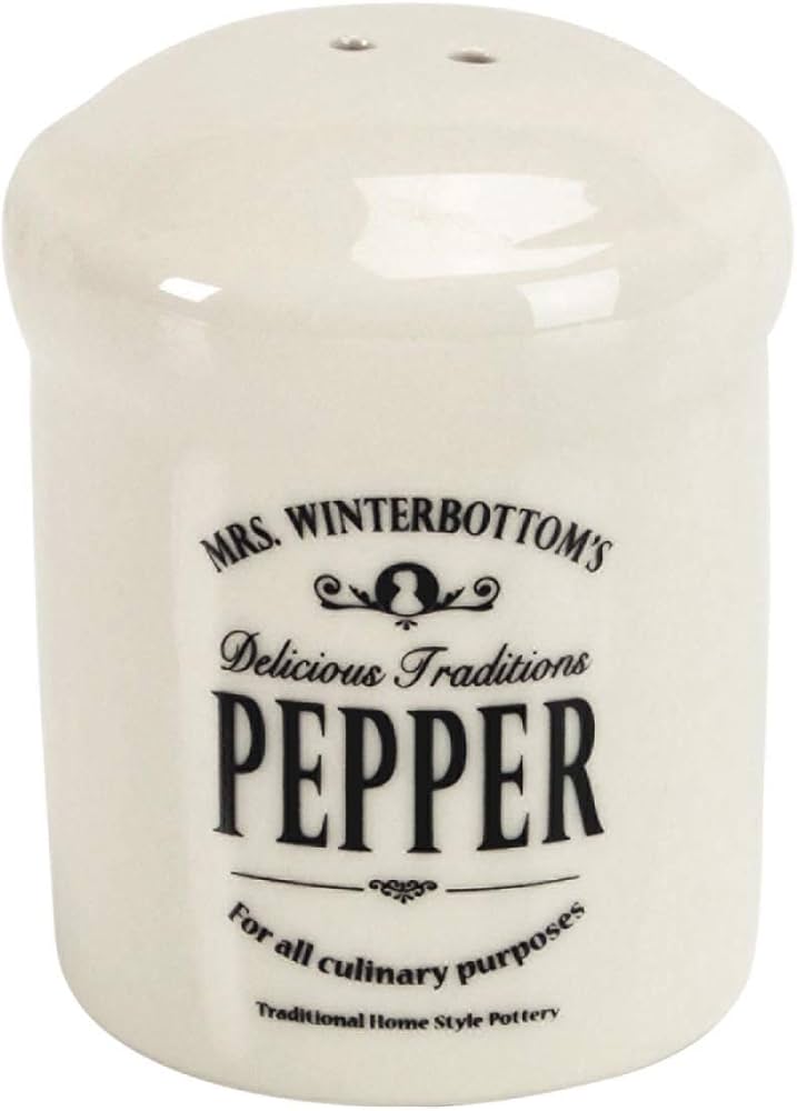 BUTLERS Mrs Winterbottom's Pepper Shakers in Cream - Vintage