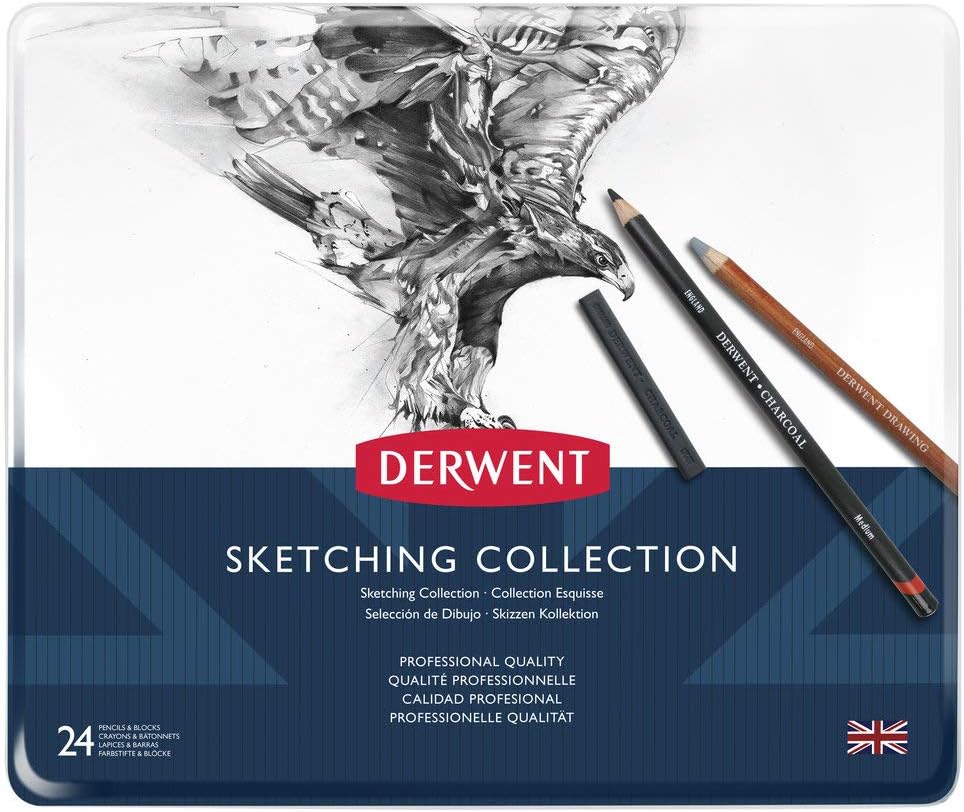 Derwent Sketchıng Serisi Eskiz Kuru Kalem Collectıon Set - 24'Lü Metal Kutulu