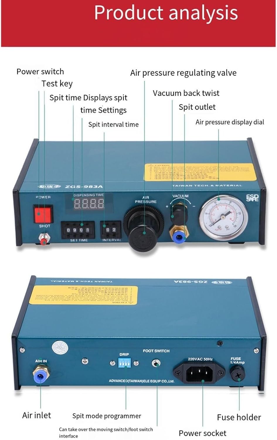 Semi-automatic dispensing machine solder paste liquid controller dropper fluid glue separator tool machine