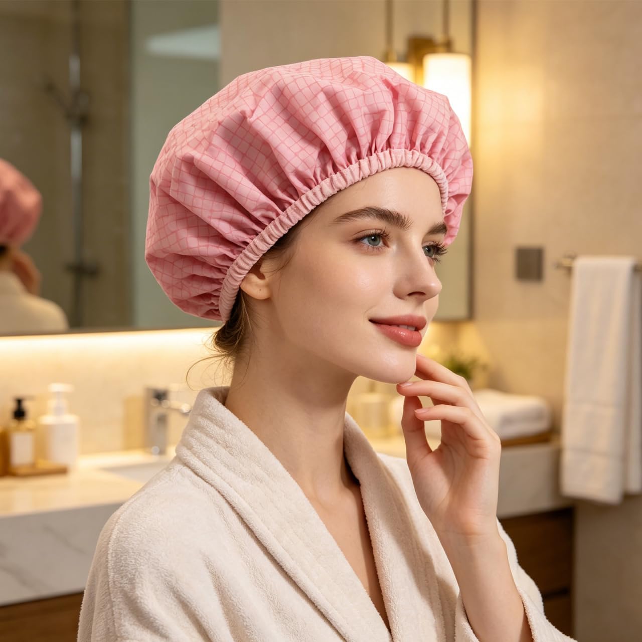 Thermal Hair Cap for Deep Conditioning Reusable Heat Shower Cap for Steamer