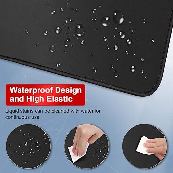 ZXD ZHEXUNDIAN Gaming Mouse Pad Large Desk Mouse Pad with Personalized Design for Laptop, Computer PC - Black World Map with Time (Color : World Map, Size : 300x700 mm)
