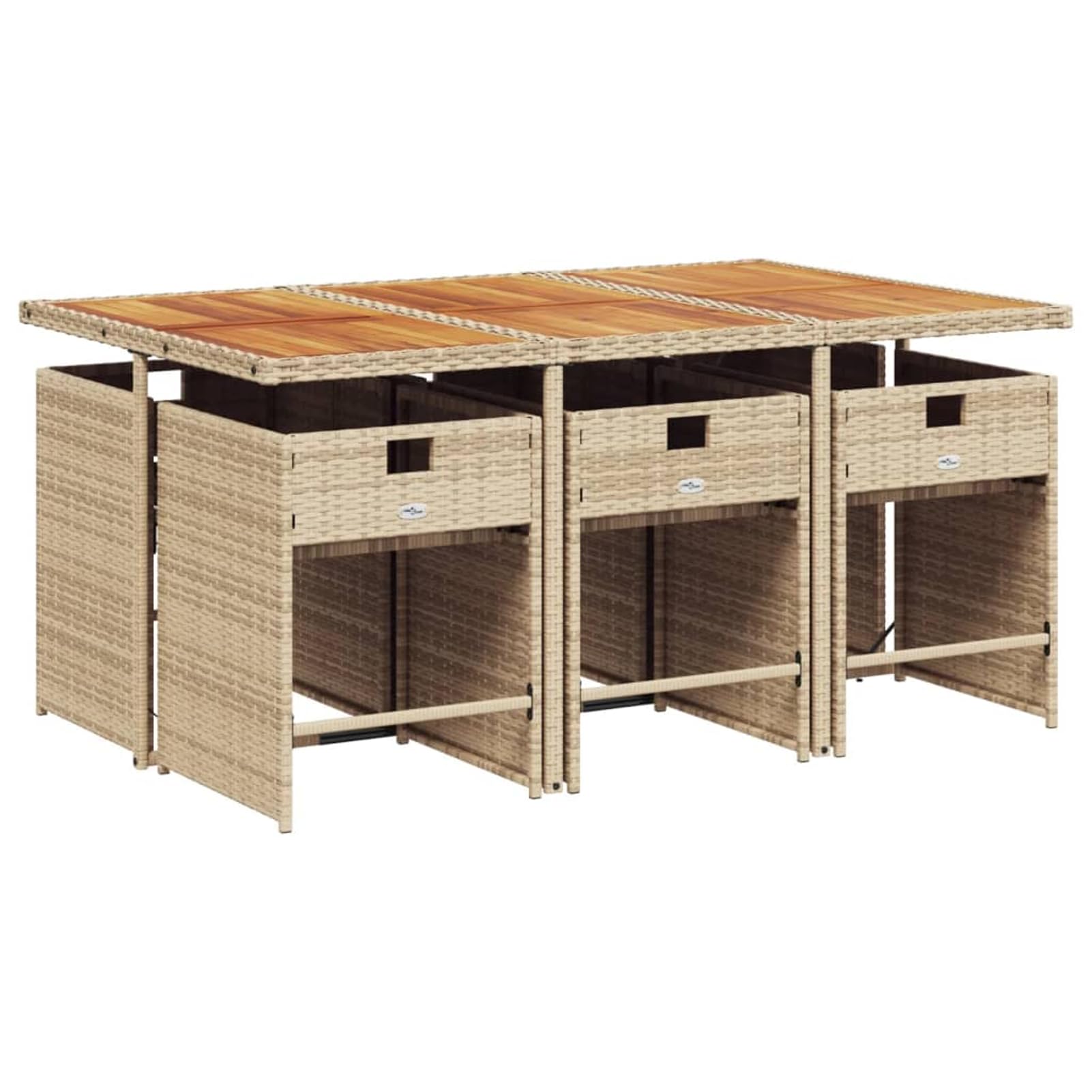 Set da Pranzo da Giardino 7 pz, Sedie con Cuscini in Polyrattan, Tavolo e Sedie Pieghevoli per Pranzo all'Aperto, Arredo da Esterno, Mobili da Giardino, Set da Esterno, Spazio Salvaspazio, Comfort Sed