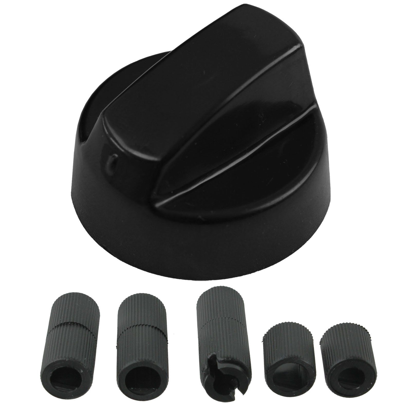 Spares2go Black Control Knob/Dial For Zanussi Oven Cooker & Hob (+ Adaptors, )