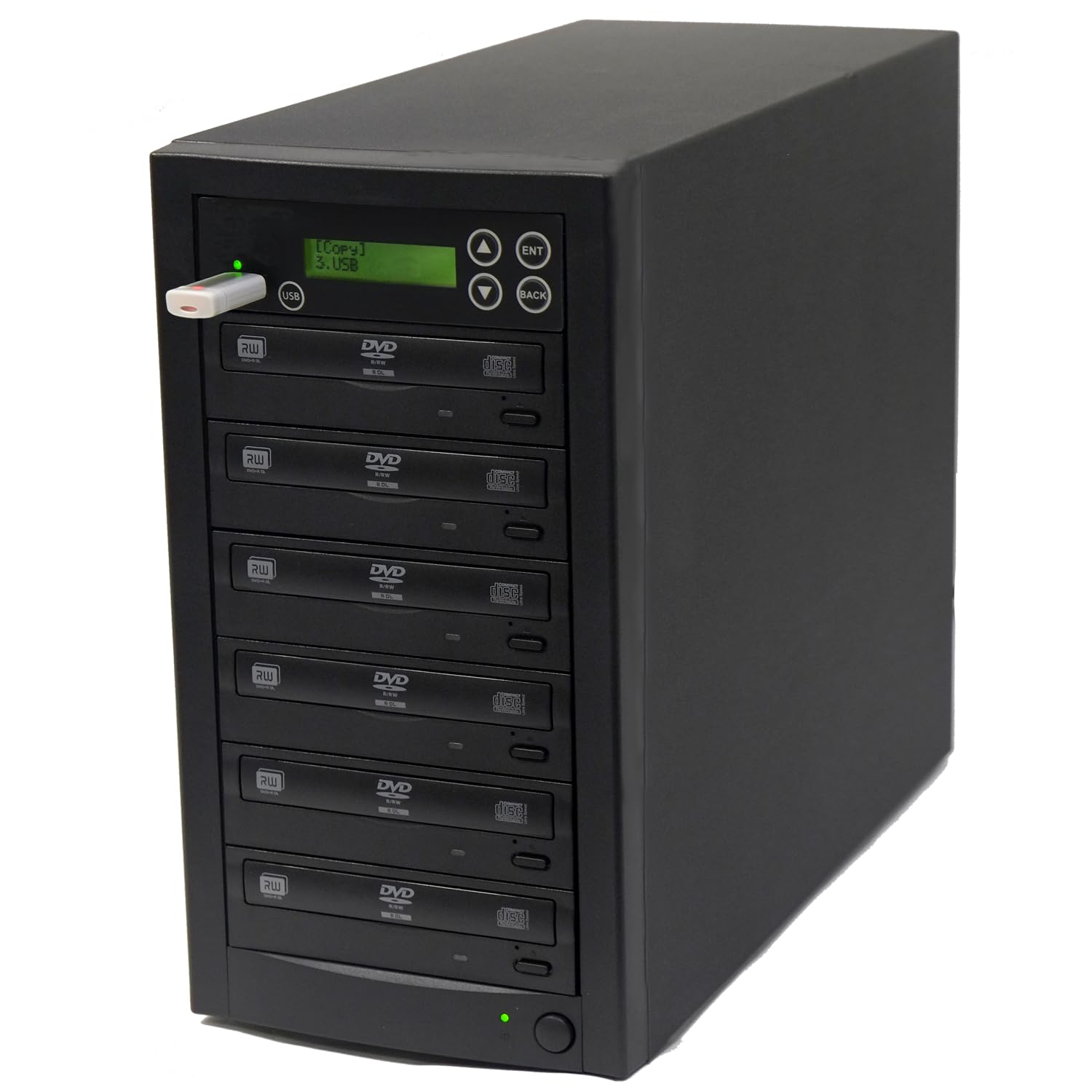 Acumen Disc USB to 5 Disc Duplicator - Flash Media/Disc to Multiple Discs (DVD/CD) Copier Tower System