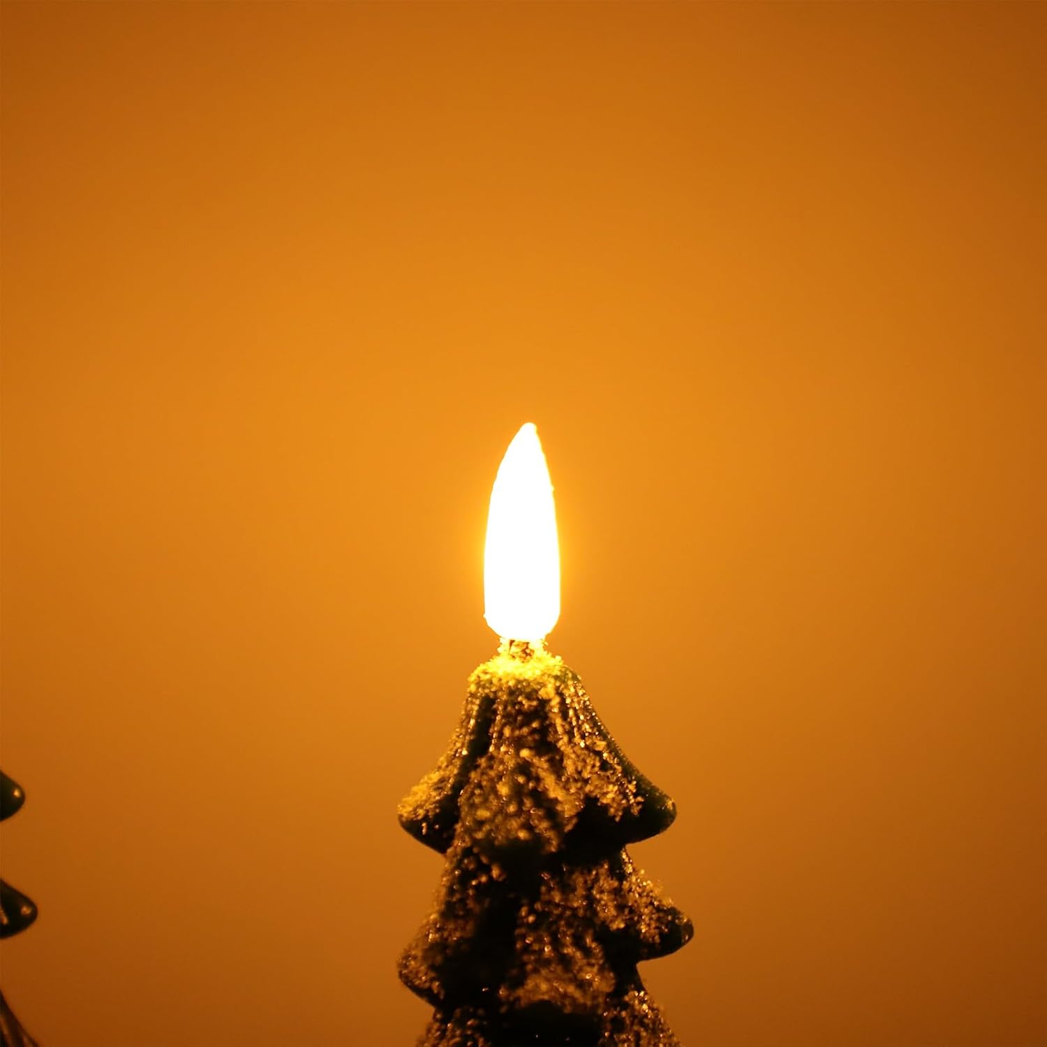 LiuSuper 4 Pack Christmas Tree LED Candles with Remote, Snow Covered Real Wax Flameless Taper Candles with 3D Flickering Flame, Lights Xmas Candlesticks for Christmas Home Party Decor
