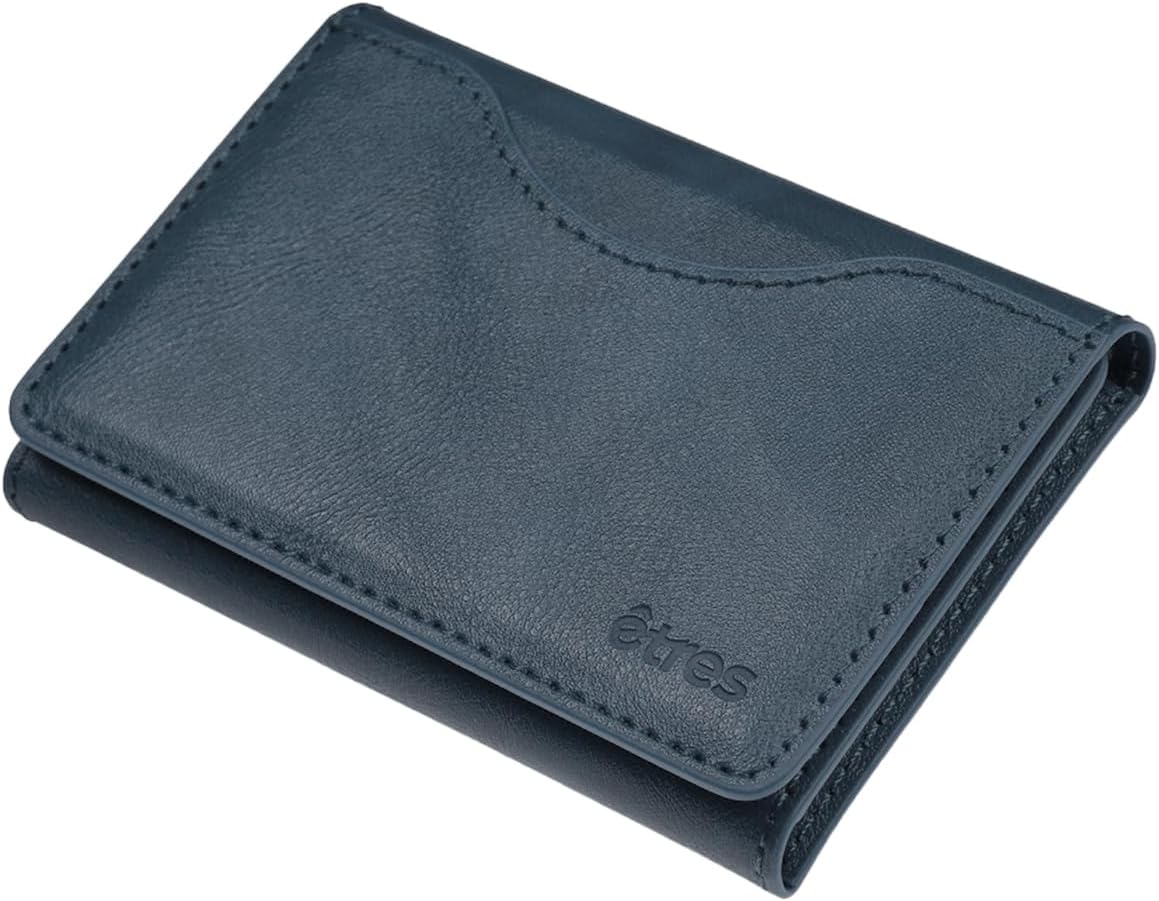 TECHMADE Etres Magnetic Wallet Compatible with MagSafe for iPhone 16/15/14/13/12 Series, PU Leather Card Holder, Cash Pocket and 6 Card Pockets, blue, Taglia Unica, Casual