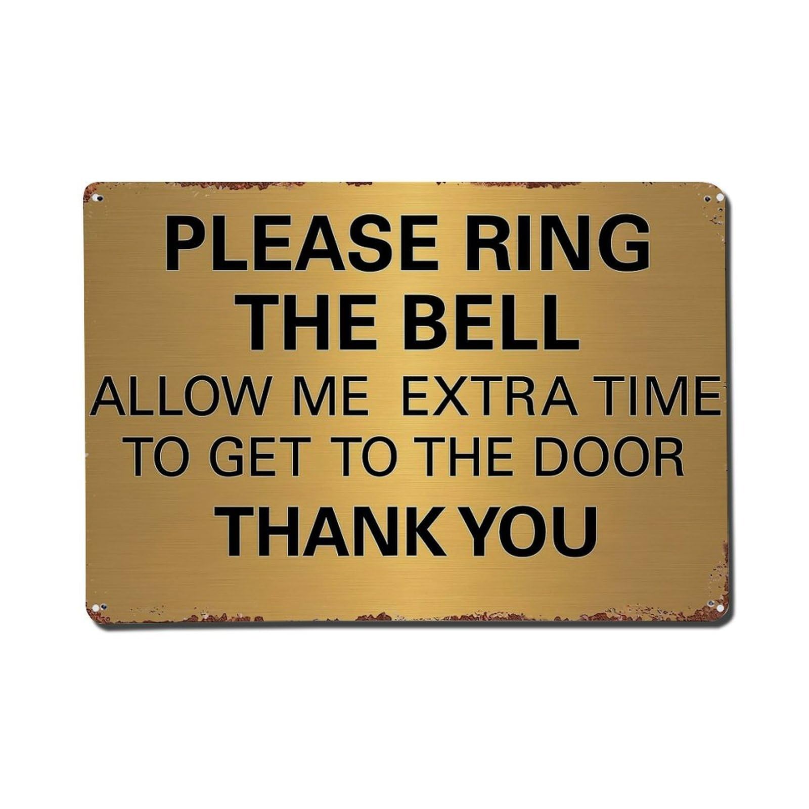 Jdfenggu Vintage Please Ring The Bell Sign Retro Metal Tin Sign, Metal Poster For Bar, Home, Man Cave, Kitchen, Laundry Room Art Decor 8X12 Inch