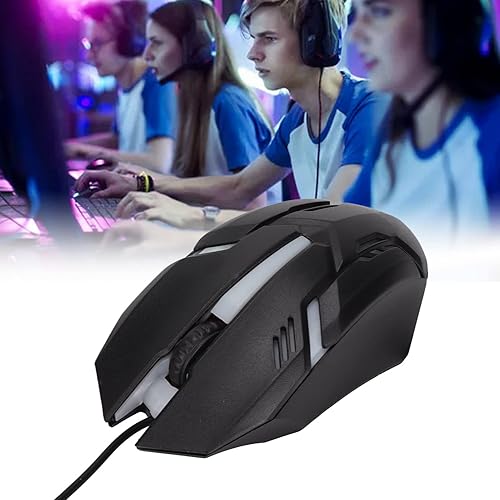 Miniatura 6 de Diyeeni Ratón para juegos RGB, mouse con cable de computadora de 1600 DPI, mouse ergonómico para juegos, luces coloridas, rueda de desplazamiento