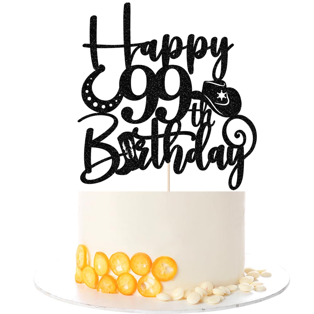 Kaoenla Cowboy Cake Topper-cowboy theme Happy 17th Birthday Decor,17th Birthday/Anniversary Party Decorations (99th) — image 1