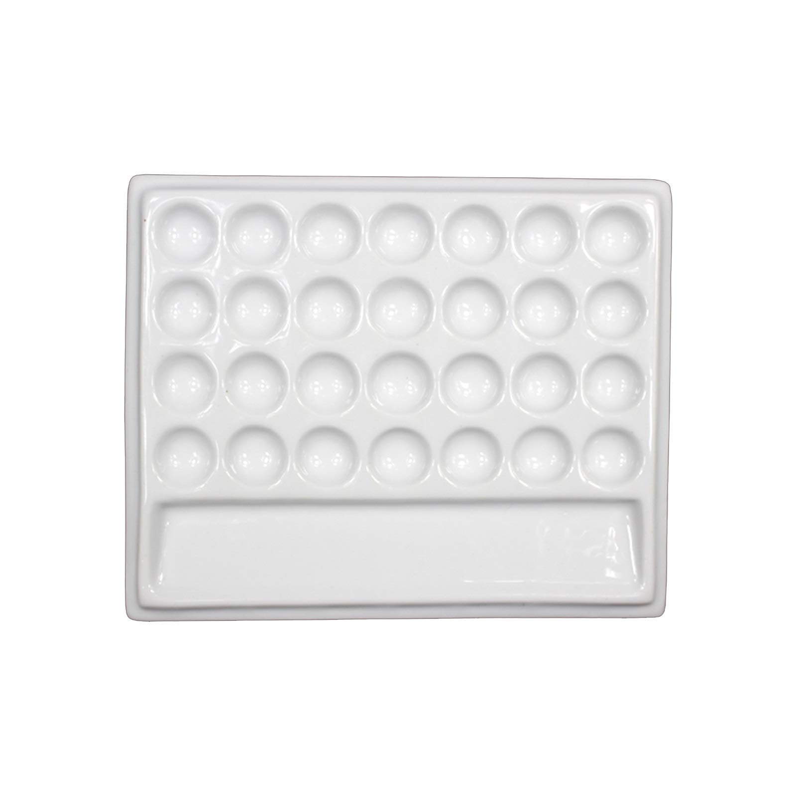 Artists Paint Palettes, Ceramic Watercolor Palette Multicolor For Gouache Oil Painting(28 Round Holes)