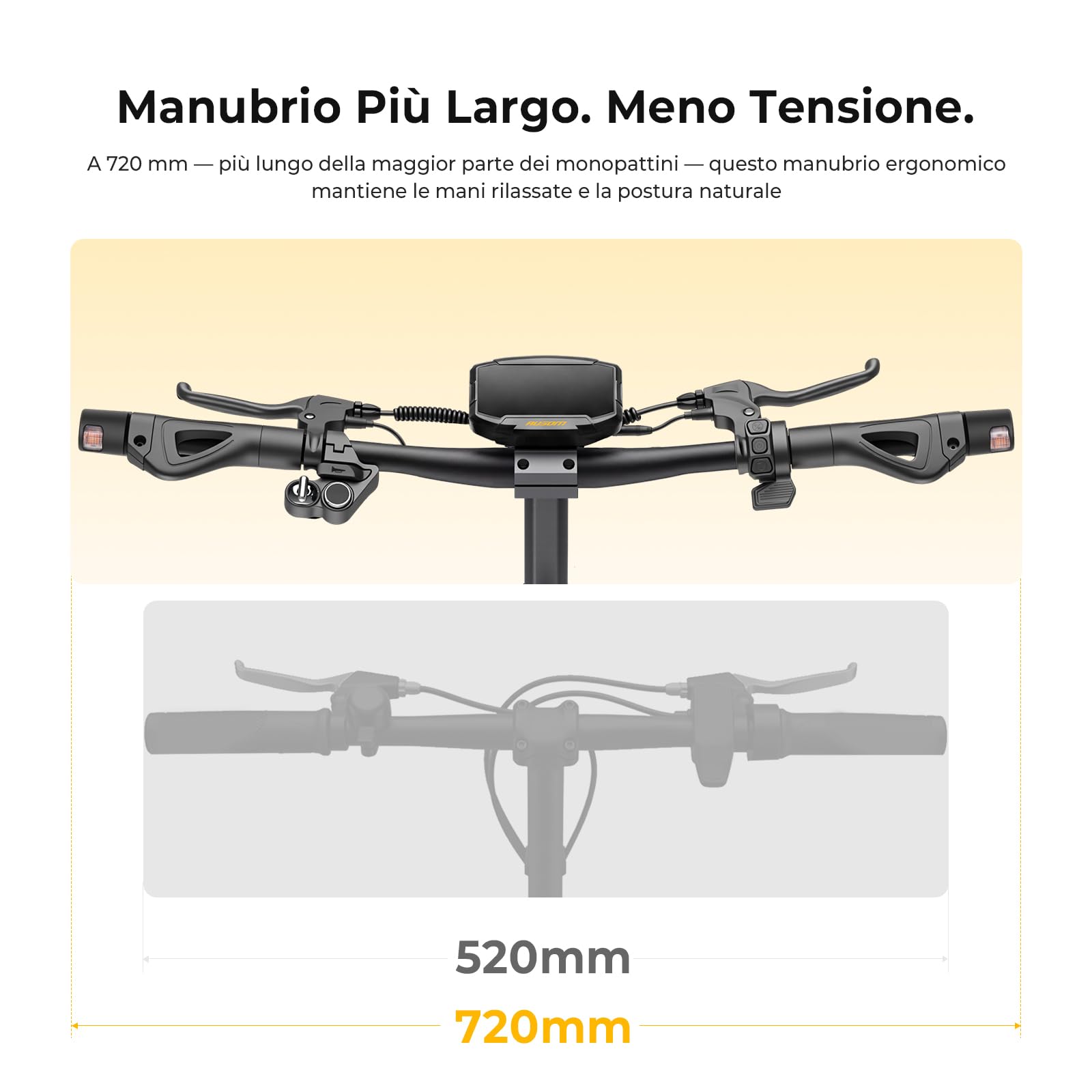 Monopattino Elettrico, Ausom K20/K20 Pro, 90KM /70KM Autonomia, Sospensione ShocFree, Pneumatici 10" Antiforatura, Freni a Disco+E-ABS