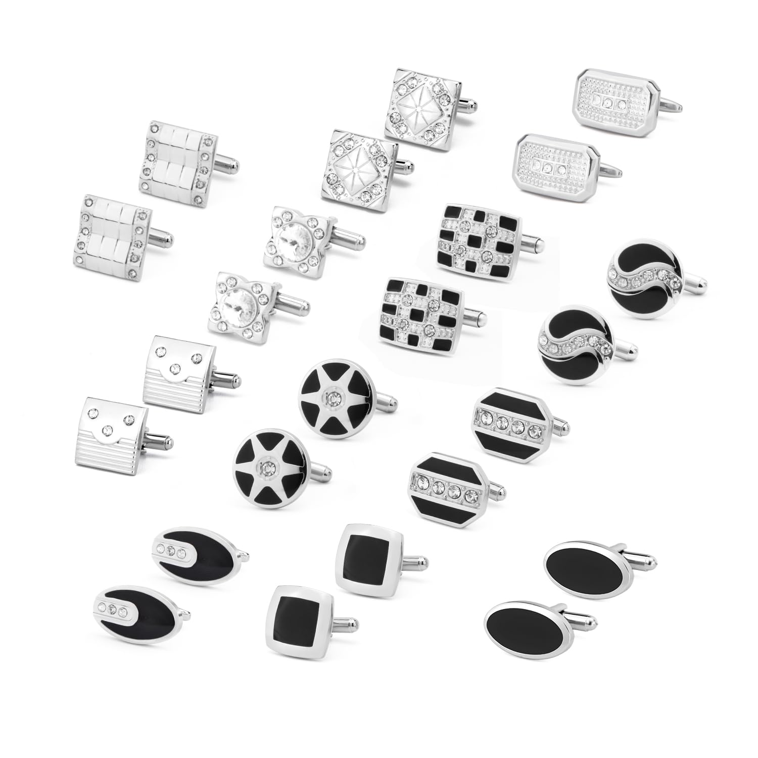 Enamel Cufflinks Cuff Links Set of 12 Pairs in Gift Box-image-38