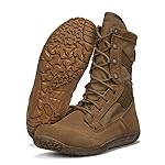 Belleville Mini-Mil TR105 8" Tactical Boots for Men - Minimalist Military Boots - Army/Air Force OCP ACU Coyote Brown Leather with Low Drop & Slip-Resistant Vibram Tarsus Outsole - 13