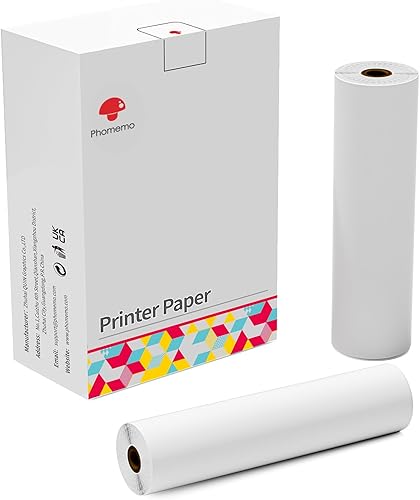 Miniatura 8 de Phomemo 2 rollos de papel de impresión térmica tamaño carta de Estados Unidos, secado rápido, papel térmico de 8.5 x 11 pulgadas, compatible con