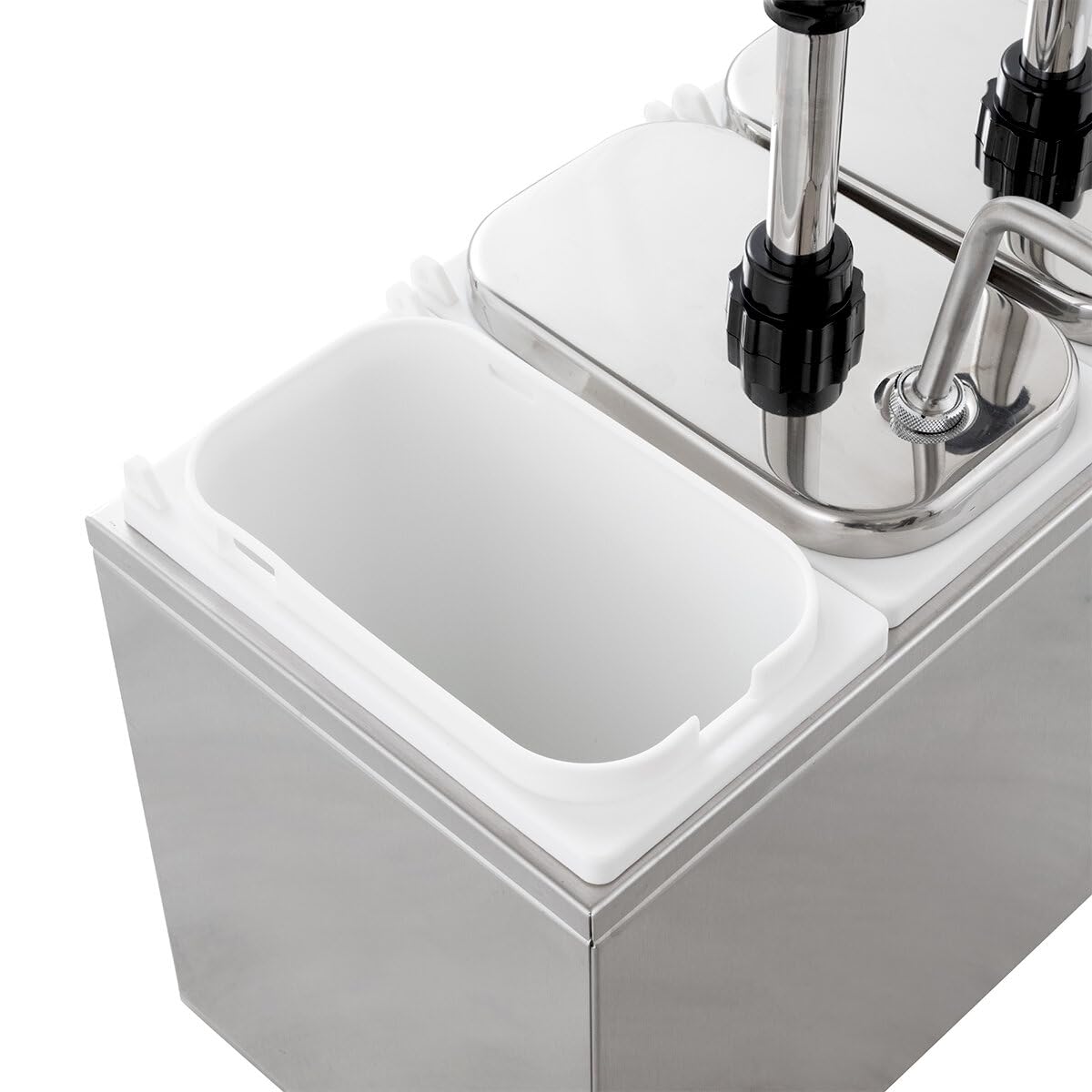 GastroHero Saucenspender 3x 3 Liter – Edelstahl Dosierpumpen & PP-Behälter für Ketchup, Mayonnaise, Dressings & Saucen – robust & hygienisch für Gastronomie, Imbiss & Catering