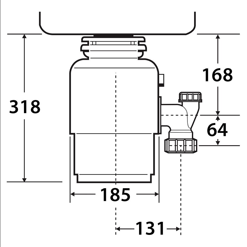 InSinkErator 77971T pojemnik na odpady kuchenne, model 66, 0,75 KM, z wyłącznikiem powietrza, 230 V