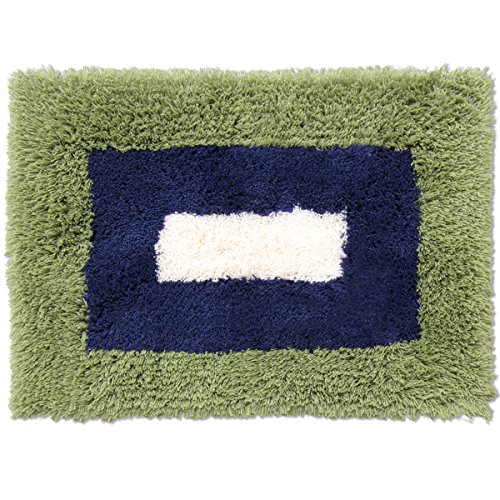 オカ バスマット 乾度良好 ランドスケープ 約45×60cm グリーン 吸水 速乾