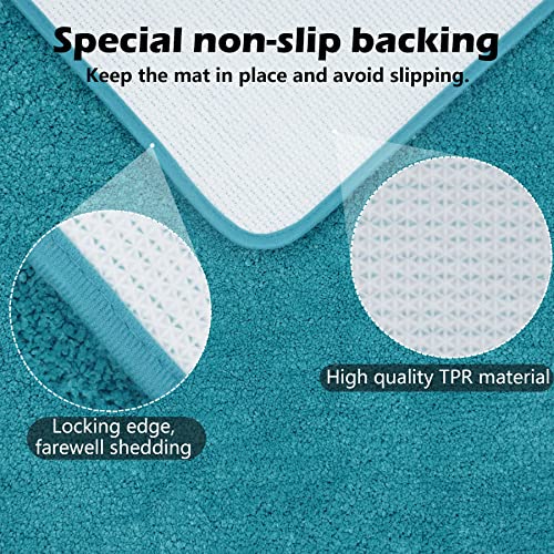 SOANNY Non-Slip Bath Mat Set of 2, Luxury Thick Microfiber Shaggy Bathroom Rugs - Image 4
