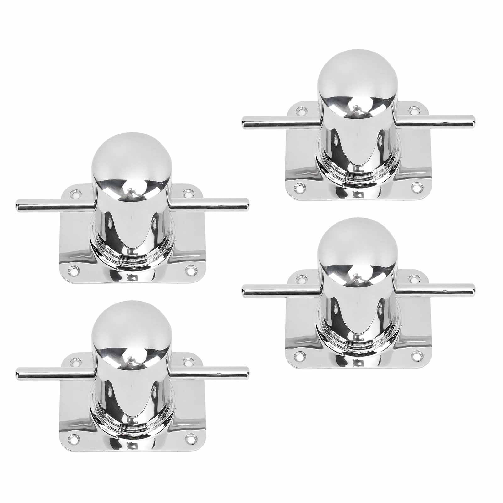Headerbs Bitta da Ormeggio per Yacht Marini in Acciaio Inossidabile 316 con Punta a Croce, Base da 120 X 90 Mm, Resistente alla Corrosione, Supporto Stabile, Confezione da 4 per Ormeggio per Yacht