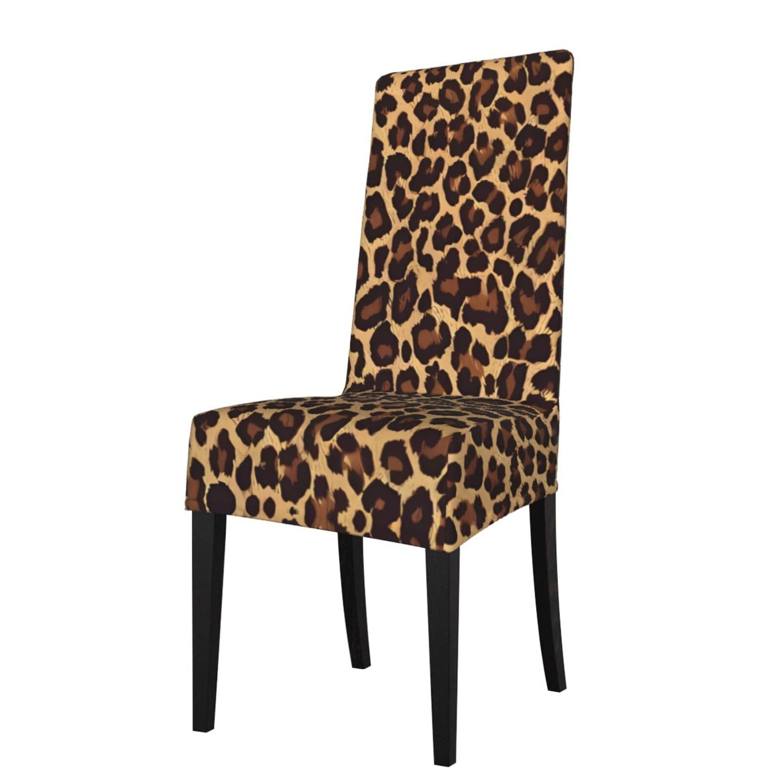 YYHWHJDE Cool Cheetah Leopard Prints Protection Cover for Dining Chair – Stretchable Slipcovers for a Refreshing Dining Room Makeover