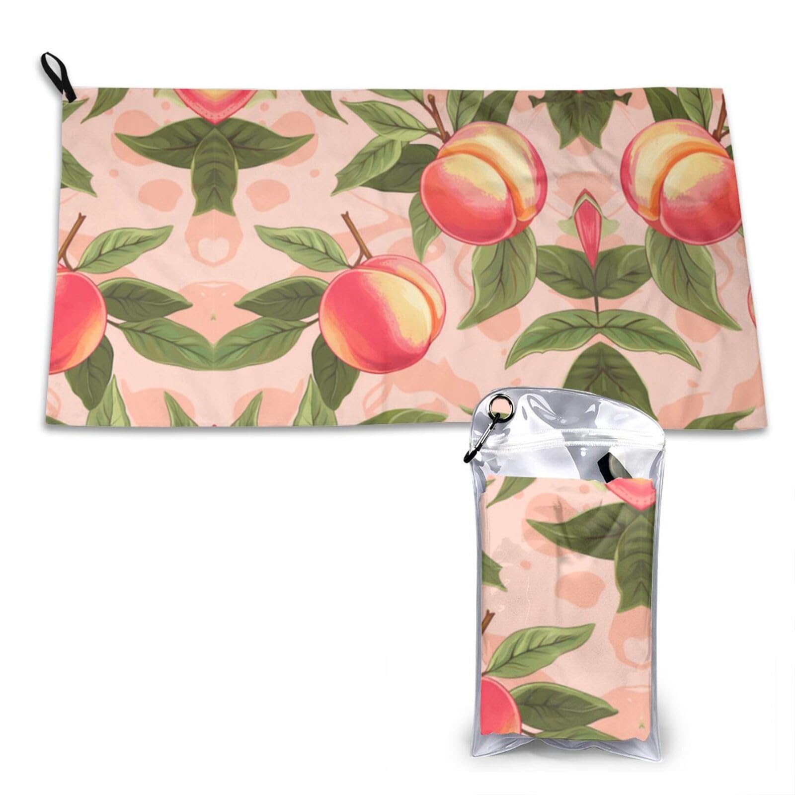 DUYKIMQW peaches Print Quick Dry Towel 16x31.5in White