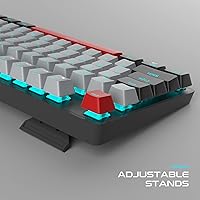 Vista 3 de MageGee - Teclado mecánico para juegos, nuevo teclado retroiluminado de 104 teclas con interruptores azules, teclado mecánico USB con cable