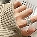 WPPHXY Handmade Rings 925 Sterling Silver Band Ring Adjustable Open Knuckle Rings Thumb Ring Statement Rings for Women Minimalist Jewelry